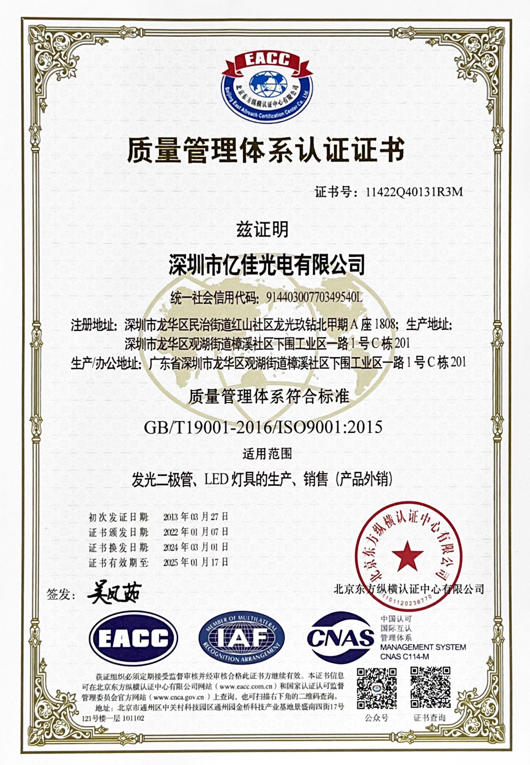 喜讯！988pay钱包光电再次顺遂通过ISO质量治理系统认证